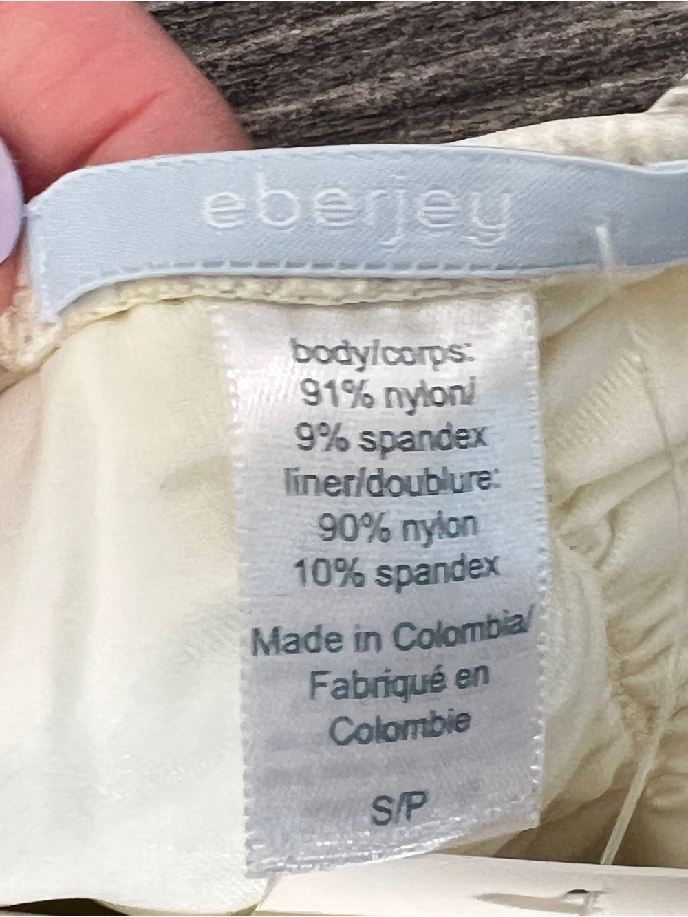 NWT Eberjey Suki Earth Shadow Sage Cream One-Piece Swimsuit size small S B88 - Picture 4 of 7